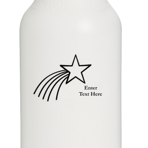 Opaque White Shooting Star Personalized Plastic Water Bottles (50 Piece(s))