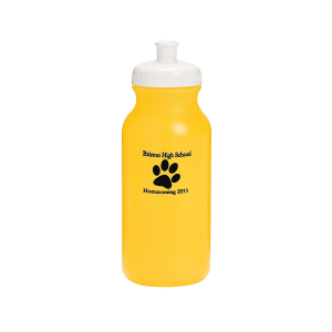 Opaque Yellow Paw Print Personalized Plastic Water Bottles (50 Piece(s))