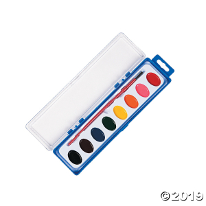 Assorted Colors Watercolor Paint Trays - Set of 8 (Per Dozen)