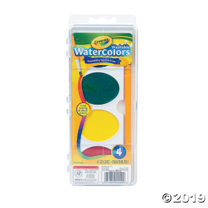 4 Color Crayola® Jumbo Watercolors with Paintbrush (1 Set(s))