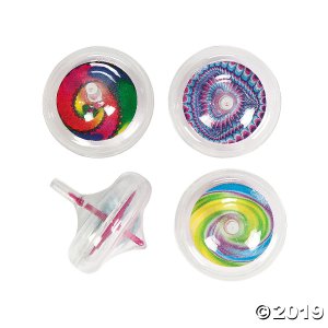 Glow-in-the-Dark Tie-Dyed Spin Tops (Per Dozen)