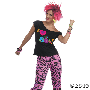 Women's 80s Shirt Costume - Large (1 Piece(s))