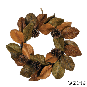 Fall Magnolia Leaves & Pinecones Wreath (1 Piece(s))