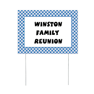 Personalized Blue Gingham Yard Sign