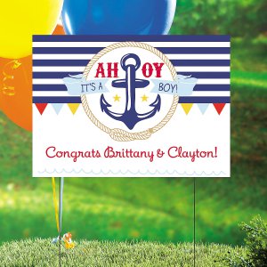 Personalized Nautical Baby Shower Yard Sign (1 Piece(s))
