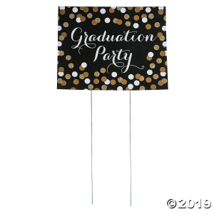 Black & Gold Graduation Yard Sign (1 Piece(s))