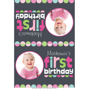 1st Birthday Chalkboard Custom Photo Girl Yard Sign (1 Piece(s))