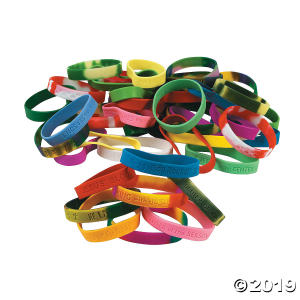 Religious Sayings Rubber Bracelet Mega Assortment (100 Piece(s))