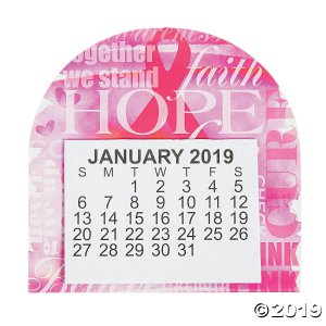 2019 Pink Ribbon Faith Calendar Magnets (Per Dozen)