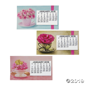 2018 Large Print Flowers Calendar Magnets (Per Dozen)