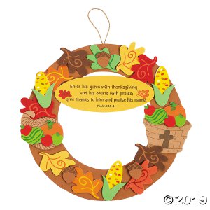 Inspirational Thanksgiving Wreath Craft Kit (Makes 12)