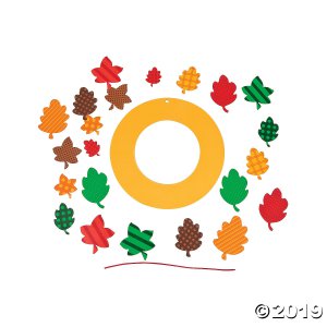 Fall Leaves Paper Wreath Craft Kit (Makes 12)