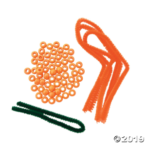 3D Pony Bead Pumpkin Craft Kit (Makes 12)