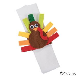 Turkey Napkin Ring Craft Kit (Makes 12)
