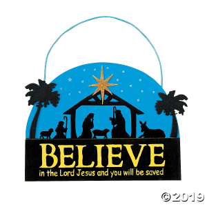 Believe" Nativity Sign Christmas Craft Kit (Makes 12)