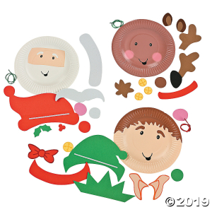 Paper Plate Holiday Characters Craft Kit (Makes 12)
