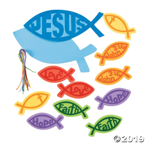 Religious Jesus Fish Mobile Craft Kit (Makes 12)