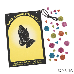 Grateful Heart Praying Hands Mosaic Sign Craft Kit (Makes 12)