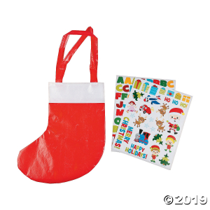 Christmas Stocking Large Tote Bag Craft Kit (Makes 6)