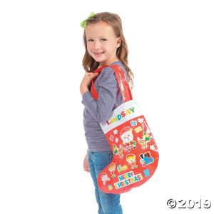 Christmas Stocking Large Tote Bag Craft Kit (Makes 6)