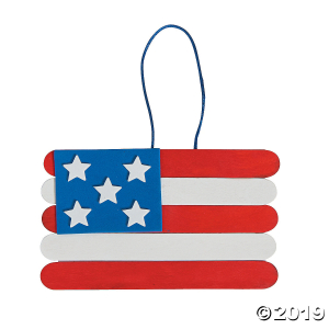 Craft Stick American Flag Banner Craft Kit (Makes 12)