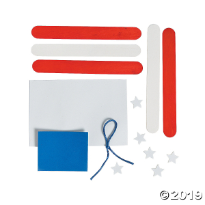 Craft Stick American Flag Banner Craft Kit (Makes 12)
