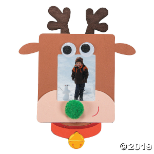 Googly Eyes Reindeer Picture Frame Magnet Craft Kit (Makes 12)