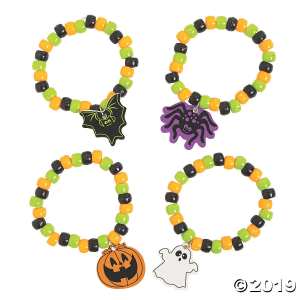 Halloween Charm Beaded Bracelet Craft Kit (Makes 12)