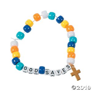 God Saves Pony Bead Bracelet Craft Kit (Makes 12)