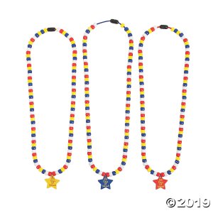 Beaded 100th Day of School Necklace Craft Kit (Makes 12)