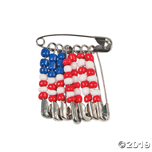 Beaded American Flag Pin Craft Kit (Makes 12)