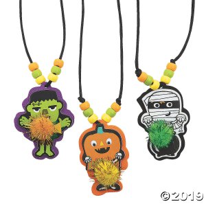 Ghoul Gang Pom-Pom Necklace Craft Kit (Makes 12)