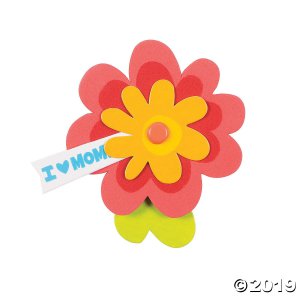 I Heart Mom Flower Pin Craft Kit (Makes 12)