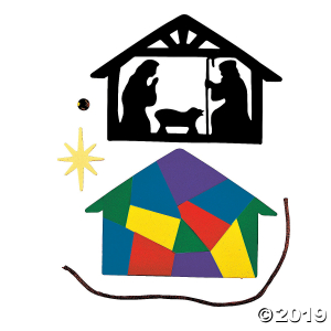 Nativity Silhouette Christmas Ornament Craft Kit (Makes 12)