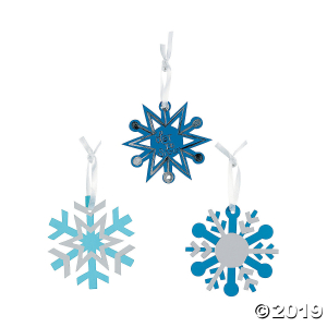 Blue Magic Color Scratch Snowflake Christmas Ornaments (Makes 24)