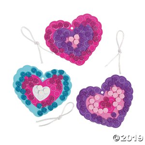 Glitter Mosaic Heart Ornament Craft Kit (Makes 12)