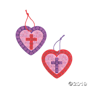 Religious Valentine Mosaic Ornament Craft Kit (Makes 12)