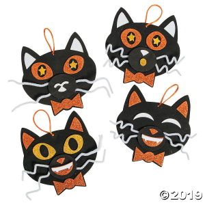 Glitter Black Cat Ornament Craft Kit (Makes 12)