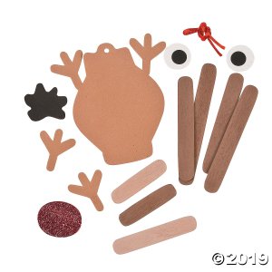 Reindeer Craft Stick Ornament Craft Kit (Makes 12)