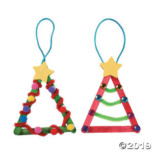 Craft Stick Christmas Tree Ornament Craft Kit (Per Dozen)