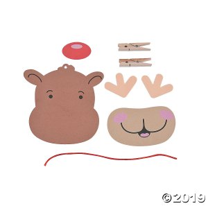 Reindeer Clothespin Antler Ornament Craft Kit (Makes 12)