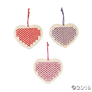 Heart Cross Stitch Ornament Craft Kit (Per Dozen)