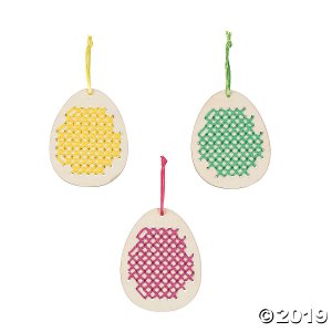 Egg Cross Stitch Ornament Craft Kit (Makes 12)