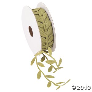 Green Leaf-Shaped Ribbon - 1 (1 Roll(s))
