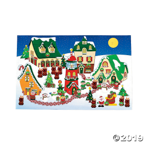 DIY Giant North Pole Village Sticker Scenes (Makes 12)