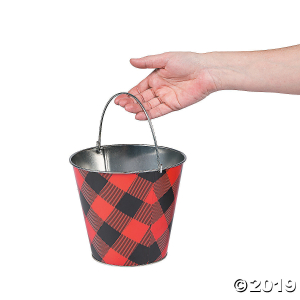 Large Buffalo Plaid Pail (1 Piece(s))