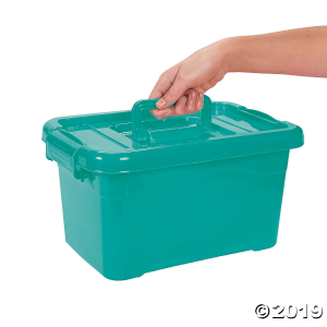 Turquoise Large Locking Storage Bins with Lids (3 Piece(s))