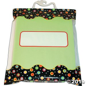 Dots on Black Storage Bags, 10 ½" x 12 ½", 6 per pack, 3 packs (3 Piece(s))