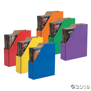 Magazine Holders, Assorted Colors, 12.375"H x 3.125"W x 10.25"D, Pack of 6 (1 Piece(s))