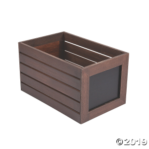 Large Stained Wood Crate with Chalkboard Label (1 Piece(s))